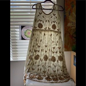 Cream and gold beaded India Summer Dress